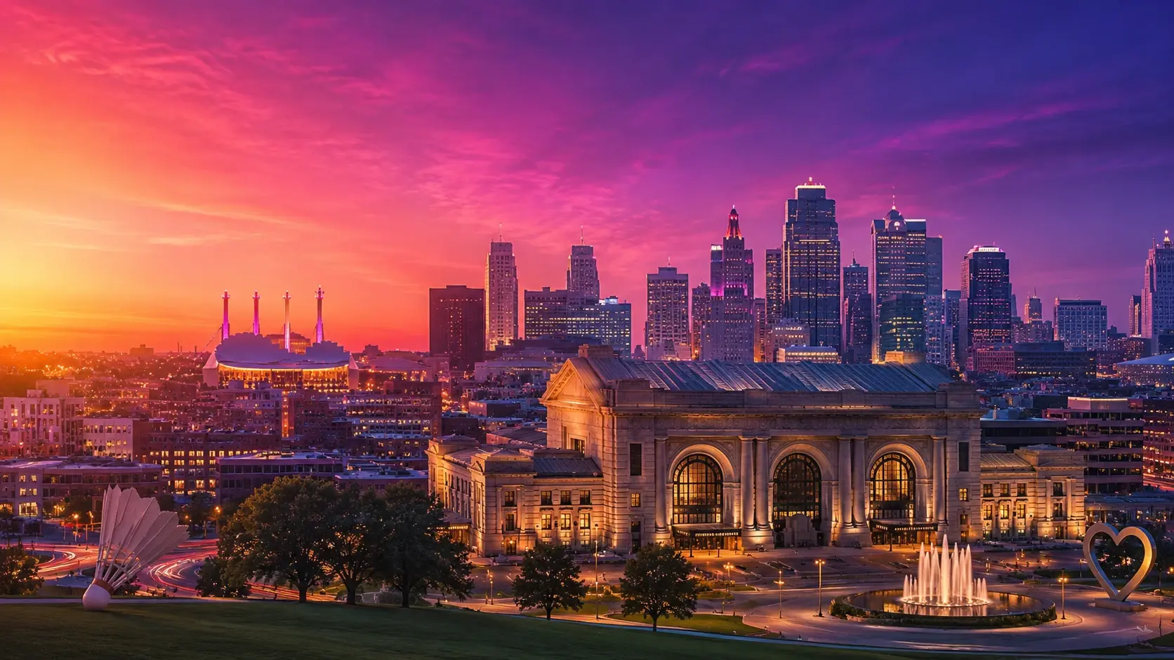 Kansas City at sunset