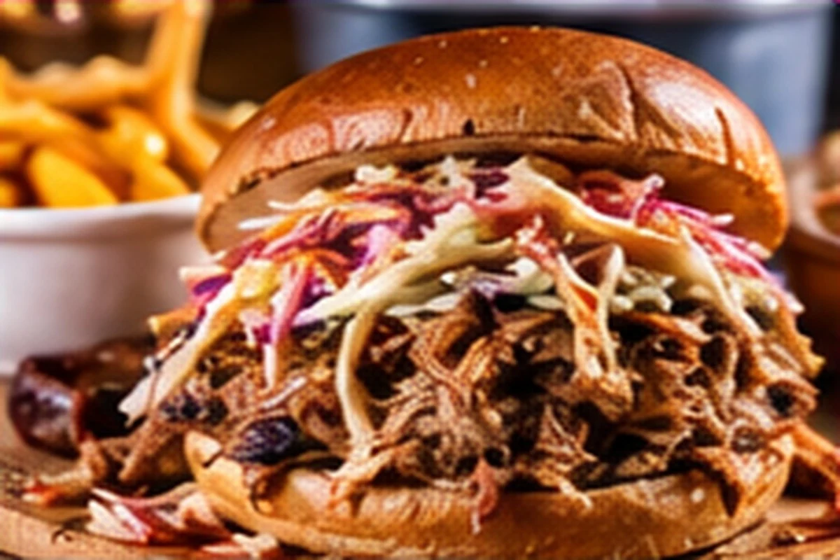 Bright KC Social food and drink AI editorial inspiration for BBQ / Sunday country breakfast / Lunch; not a photograph of RJ's Bob-Be-Que Shack or its actual menu