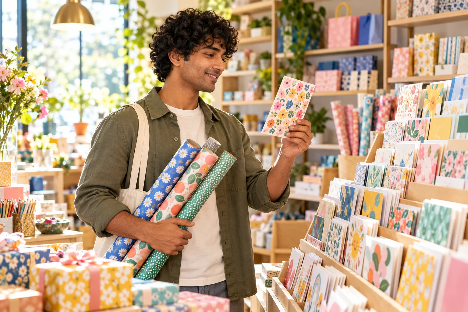 AI-generated shopping lifestyle illustration
