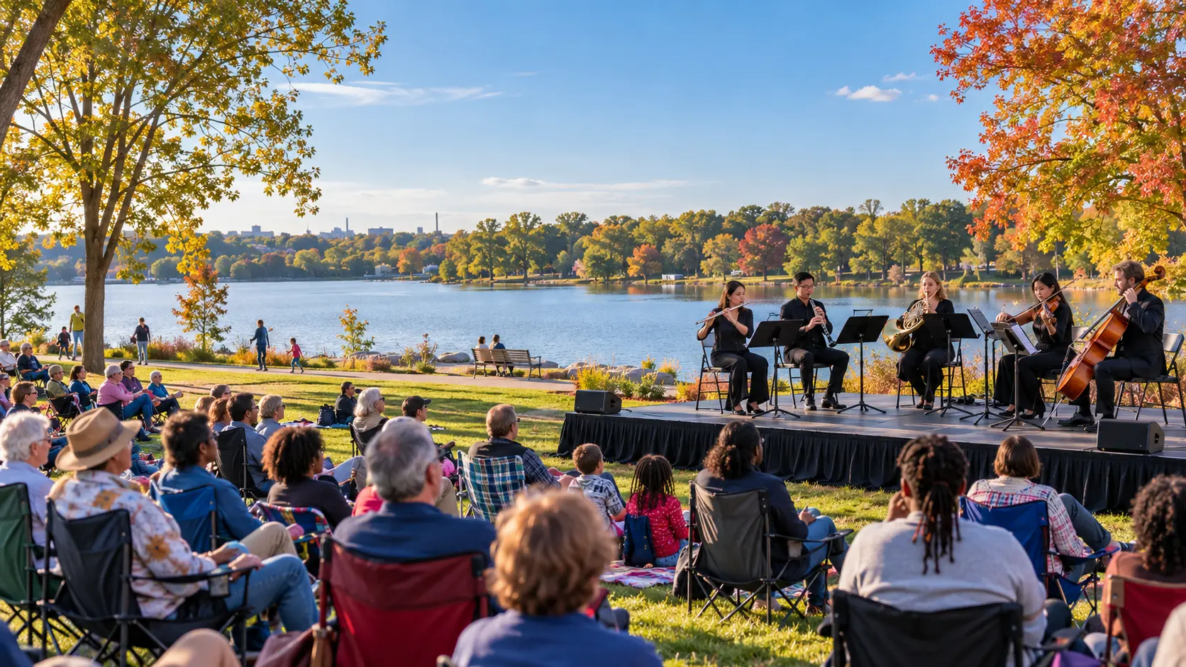 KC Social live music lifestyle illustration for KC Symphony Mobile Music Box · Pierson Park