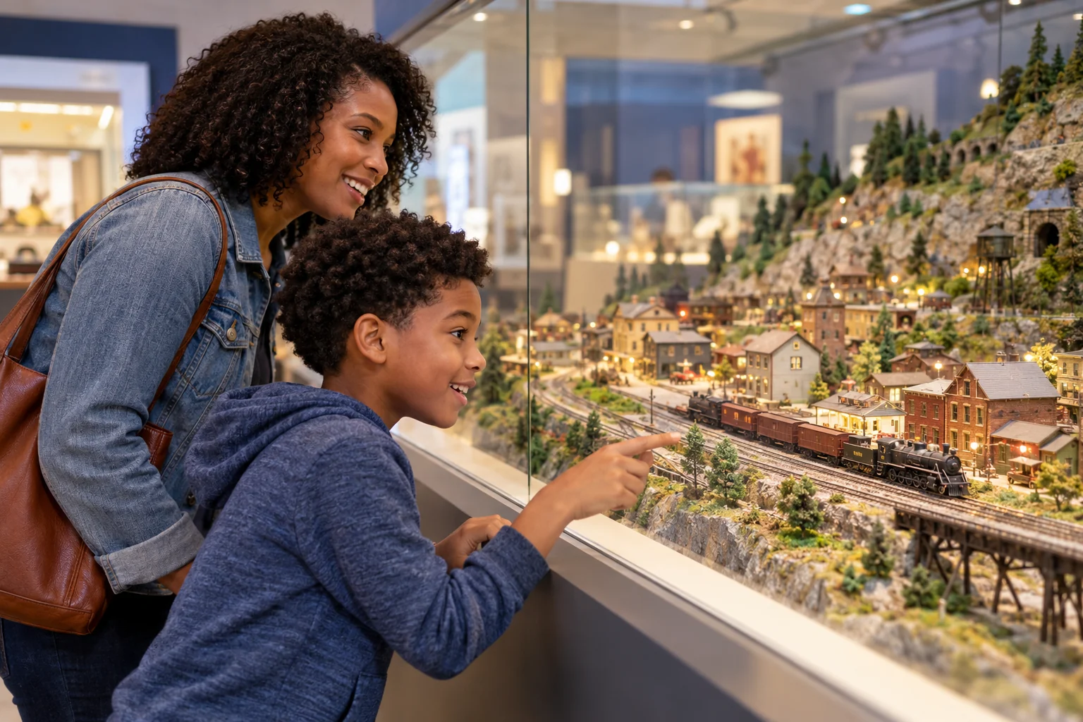 AI-generated family outing inspired by National Museum of Toys and Miniatures; not a photograph of the venue.