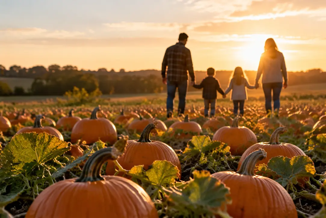 Lifestyle illustration for Johnson Farms fall farm visit