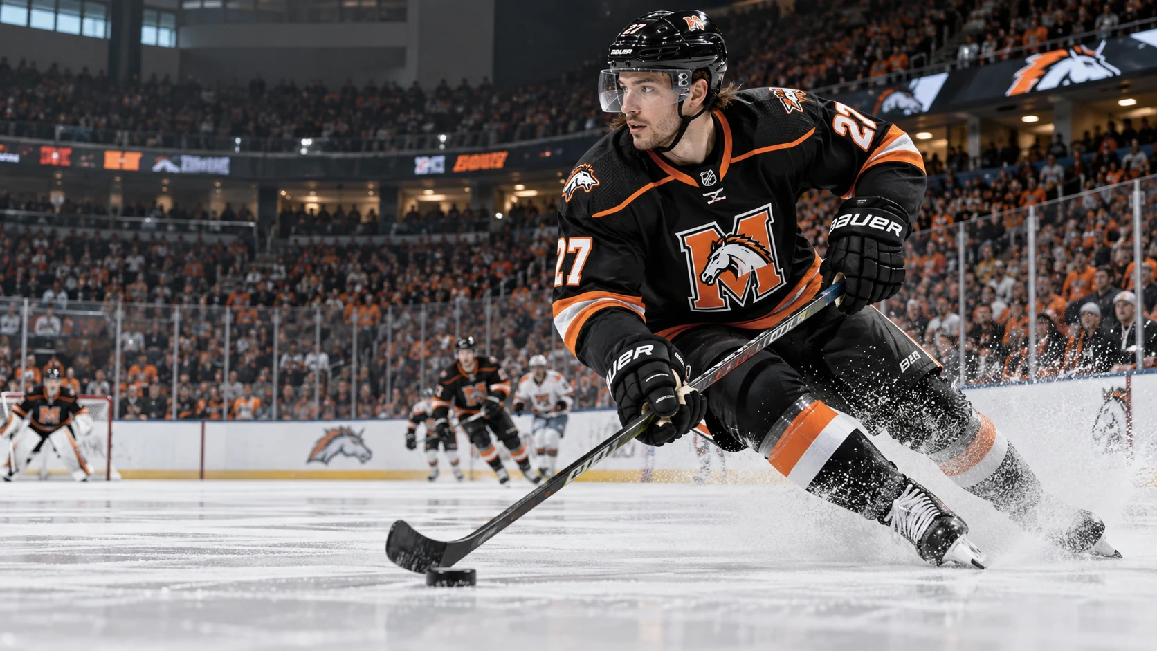 AI team-action illustration for Kansas City Mavericks: Hockey