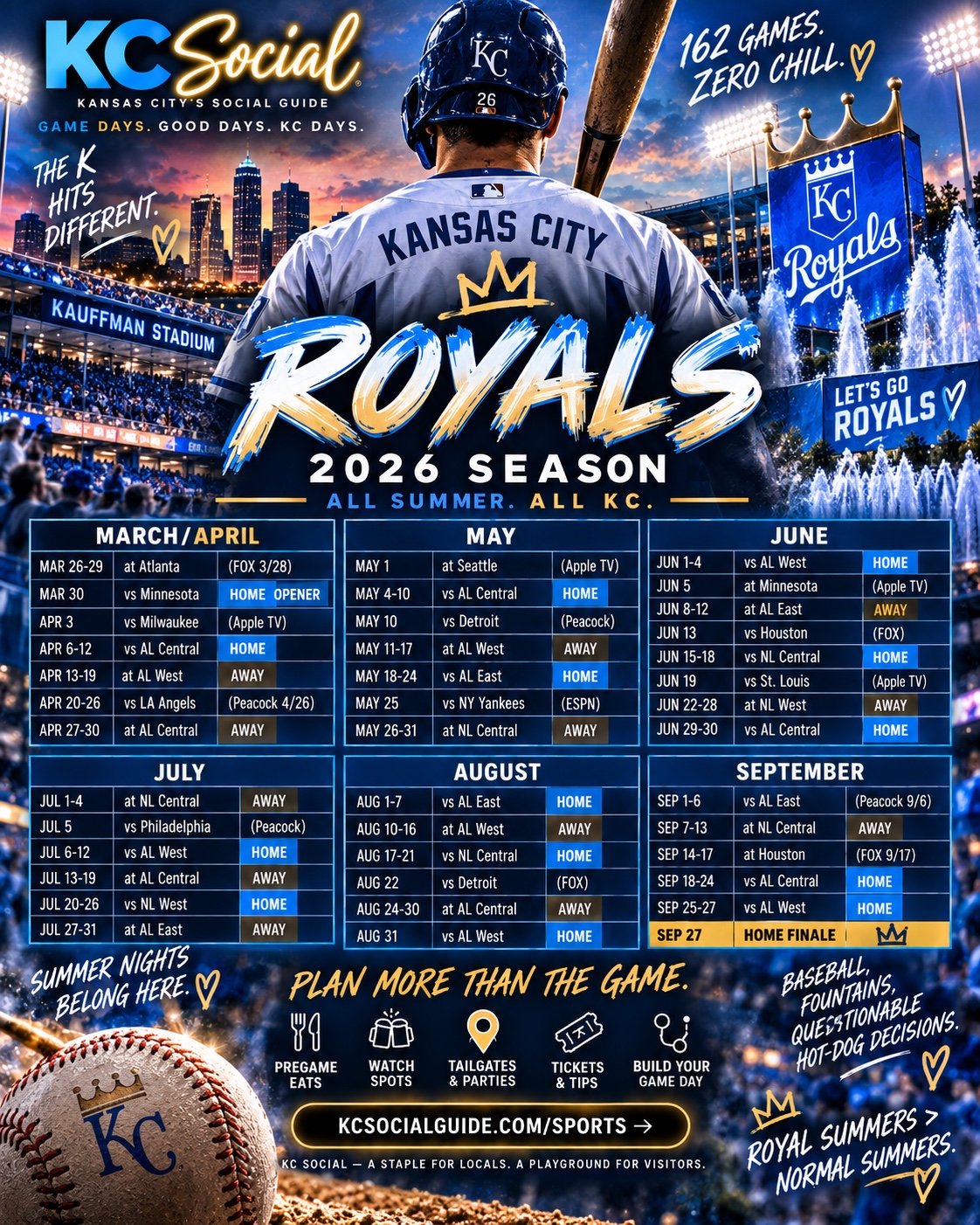 Royals 2026 archive schedule poster