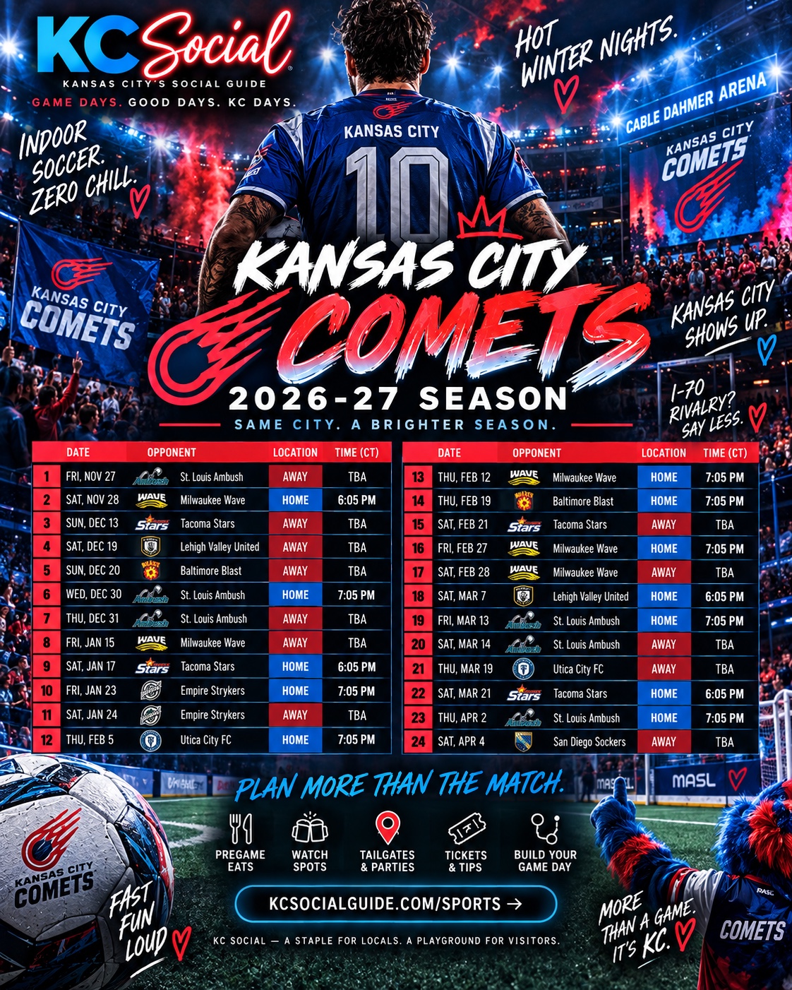 Comets 2026–27 schedule poster