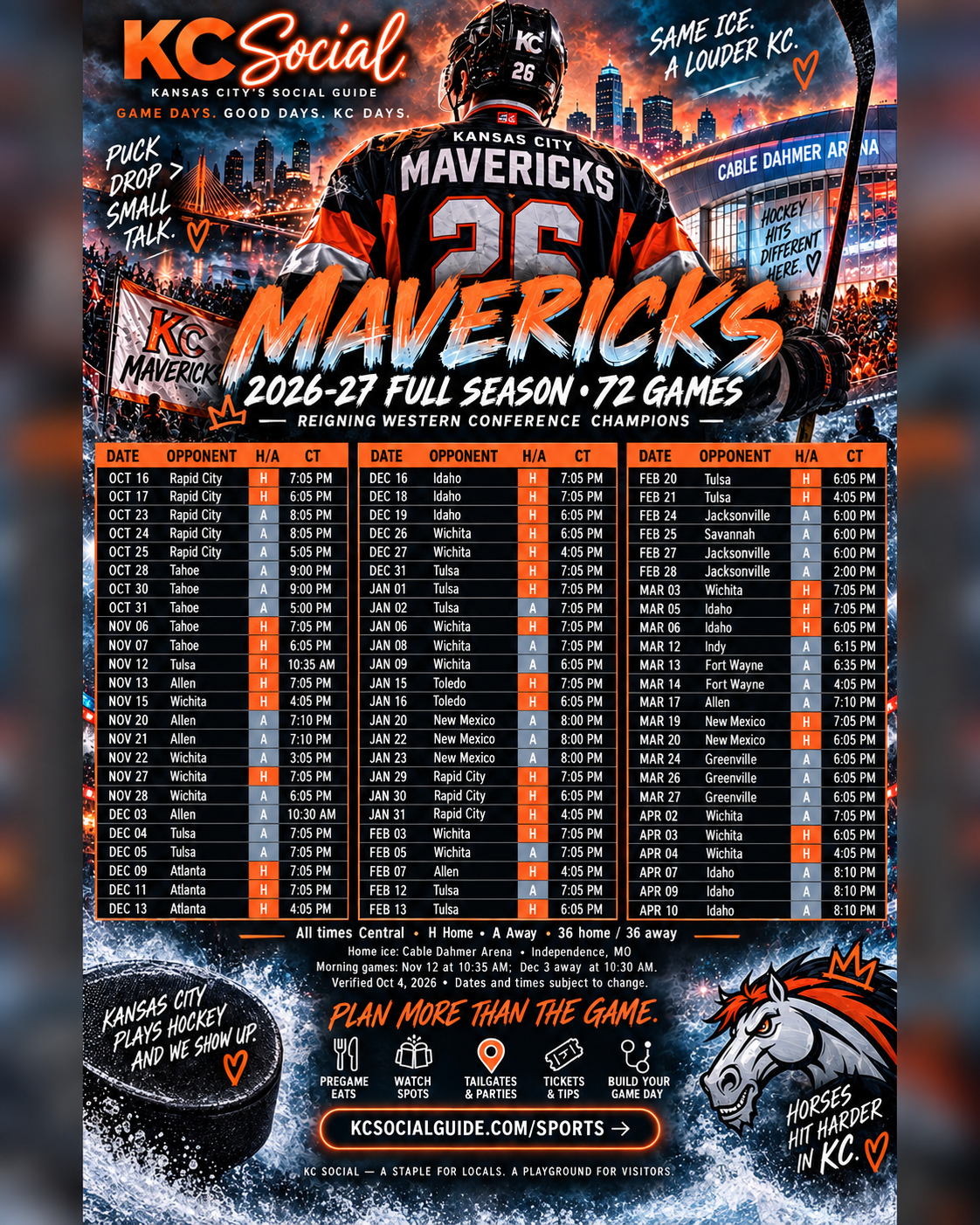 Mavericks 2026–27 schedule poster