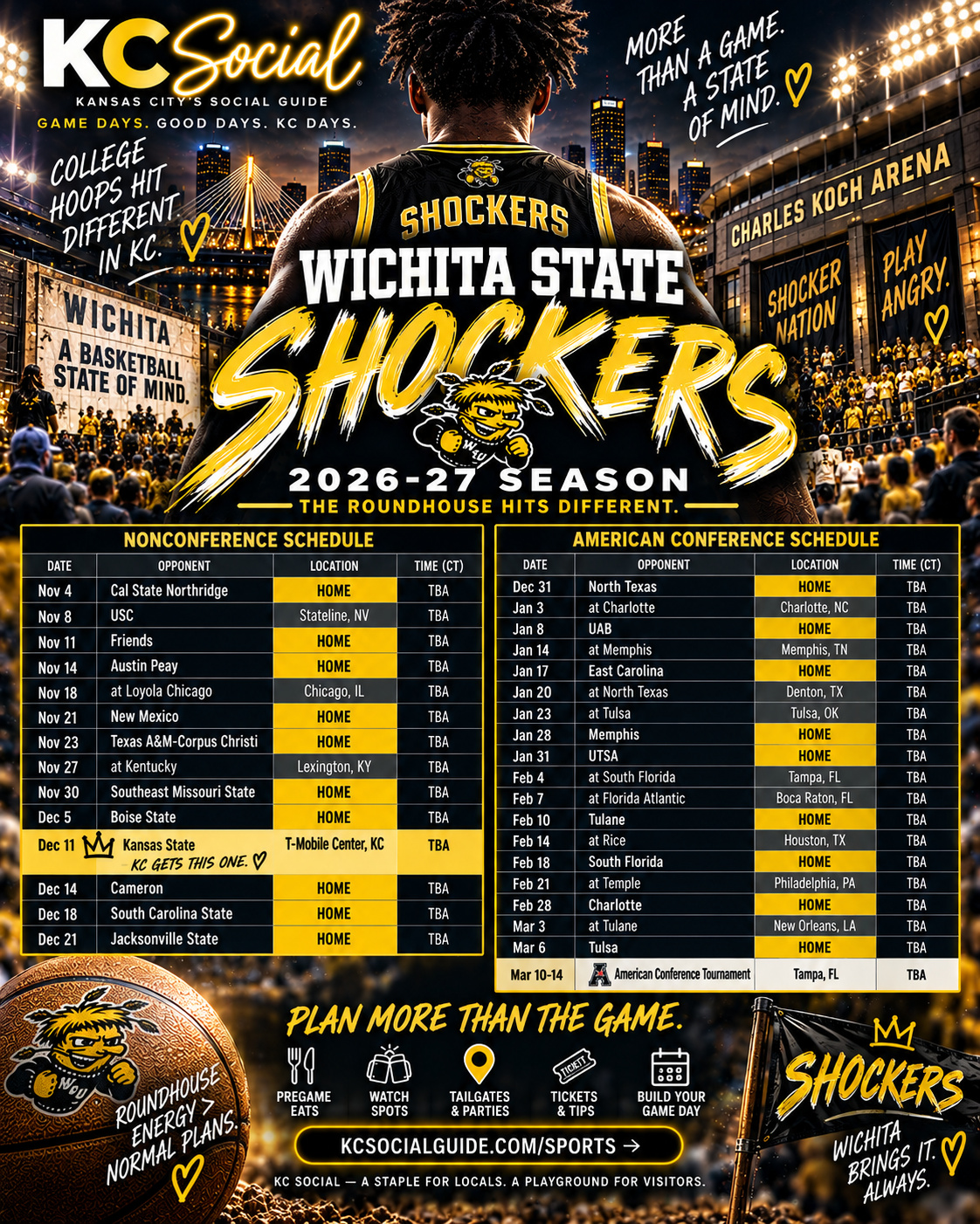 Wichita State Men’s Basketball 2026–27 schedule poster
